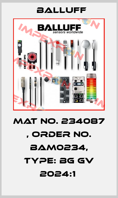 Mat No. 234087 , Order No. BAM0234, Type: BG GV 2024:1  Balluff