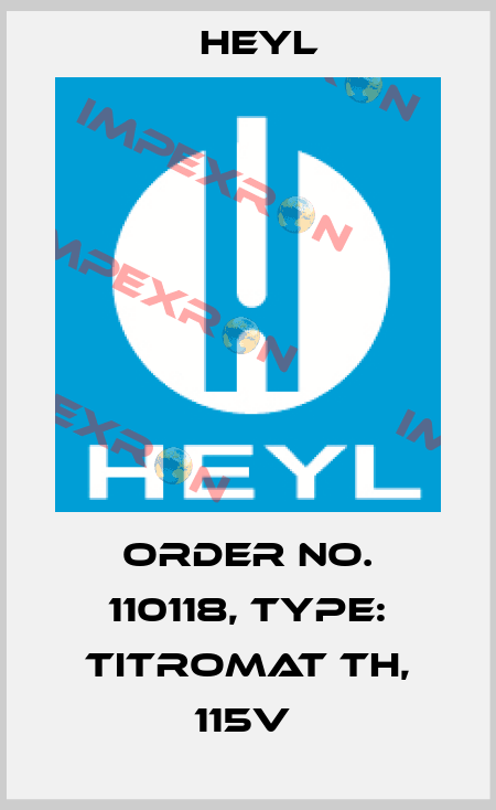 Order No. 110118, Type: Titromat TH, 115V  Heyl