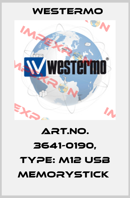 Art.No. 3641-0190, Type: M12 USB memorystick  Westermo