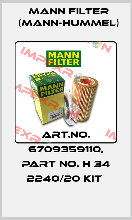 Art.No. 6709359110, Part No. H 34 2240/20 KIT  Mann Filter (Mann-Hummel)