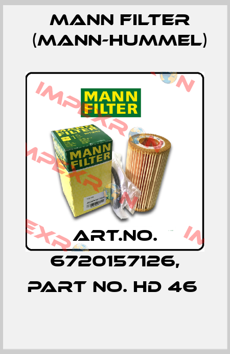 Art.No. 6720157126, Part No. HD 46  Mann Filter (Mann-Hummel)
