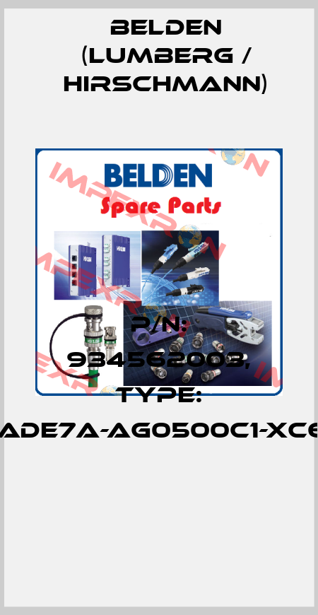 P/N: 934562003, Type: GAN-DADE7A-AG0500C1-XC607-AC  Belden (Lumberg / Hirschmann)