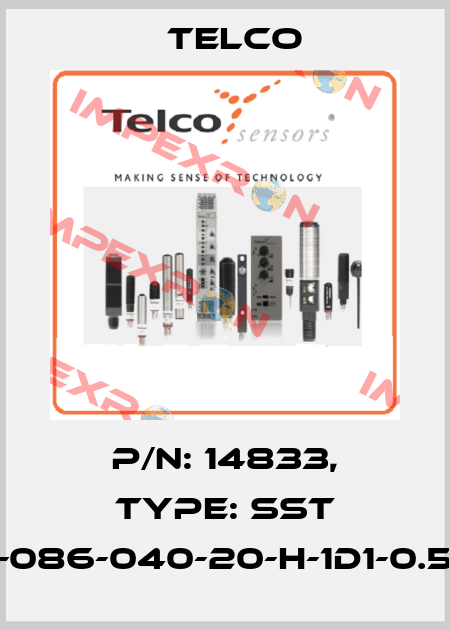 p/n: 14833, Type: SST 02-086-040-20-H-1D1-0.5-J5 Telco
