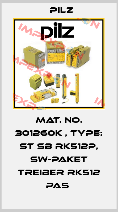 Mat. No. 301260K , Type: ST SB RK512P, SW-Paket Treiber RK512 pas  Pilz