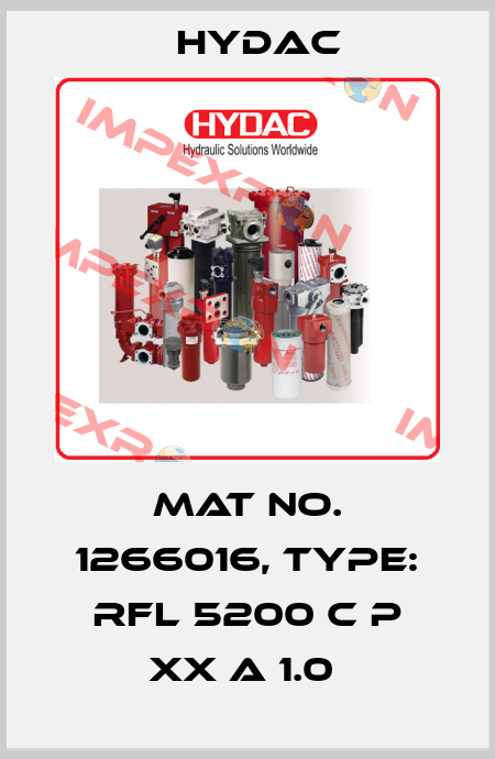 Mat No. 1266016, Type: RFL 5200 C P XX A 1.0  Hydac