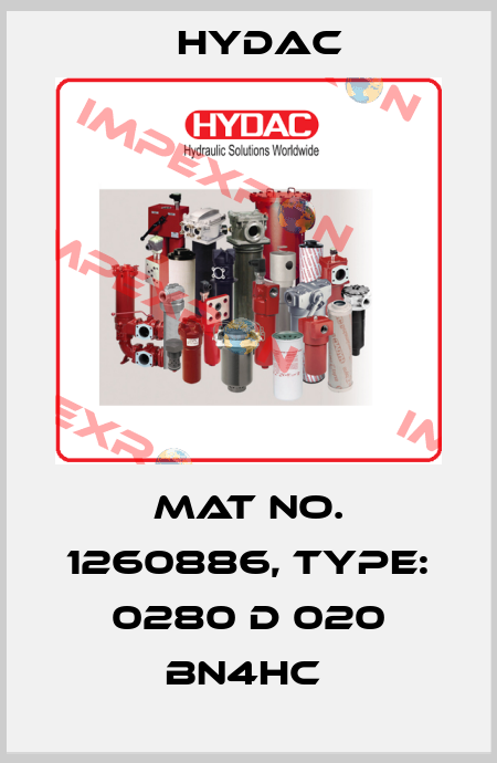 Mat No. 1260886, Type: 0280 D 020 BN4HC  Hydac