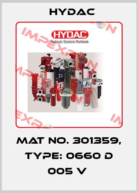 Mat No. 301359, Type: 0660 D 005 V  Hydac