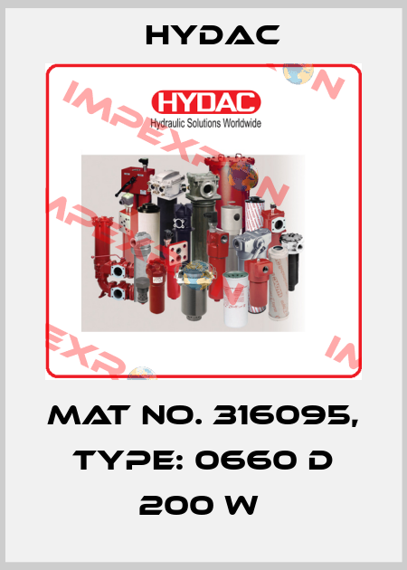 Mat No. 316095, Type: 0660 D 200 W  Hydac