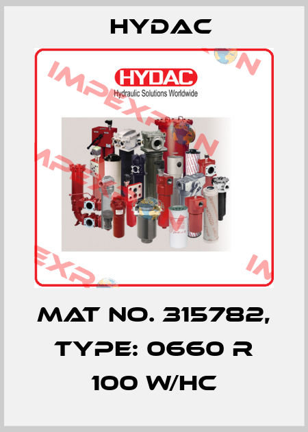Mat No. 315782, Type: 0660 R 100 W/HC Hydac