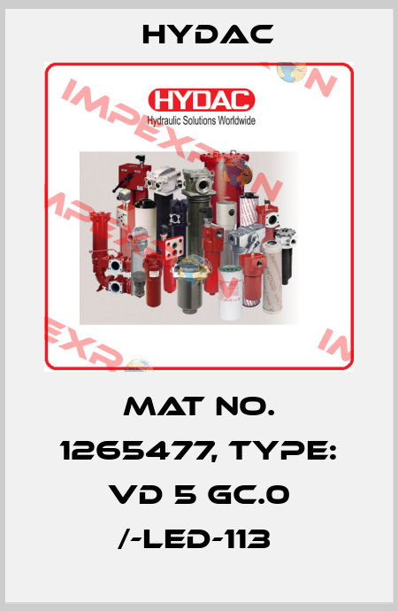 Mat No. 1265477, Type: VD 5 GC.0 /-LED-113  Hydac