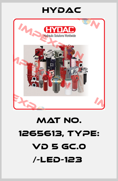 Mat No. 1265613, Type: VD 5 GC.0 /-LED-123  Hydac
