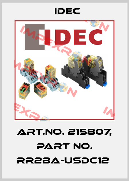 Art.No. 215807, Part No. RR2BA-USDC12  Idec