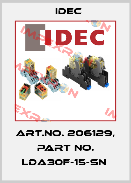 Art.No. 206129, Part No. LDA30F-15-SN  Idec