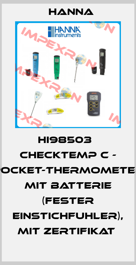 HI98503   CHECKTEMP C - POCKET-THERMOMETER MIT BATTERIE (FESTER EINSTICHFUHLER), MIT ZERTIFIKAT  Hanna