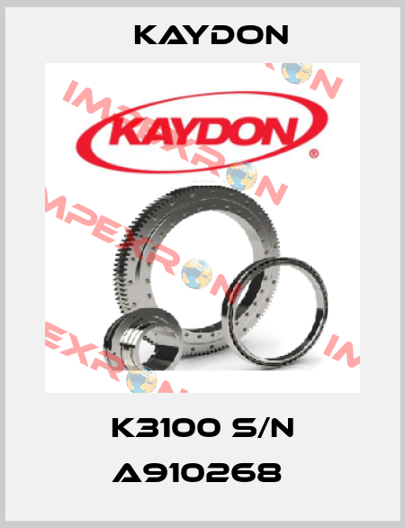 K3100 S/N A910268  Kaydon