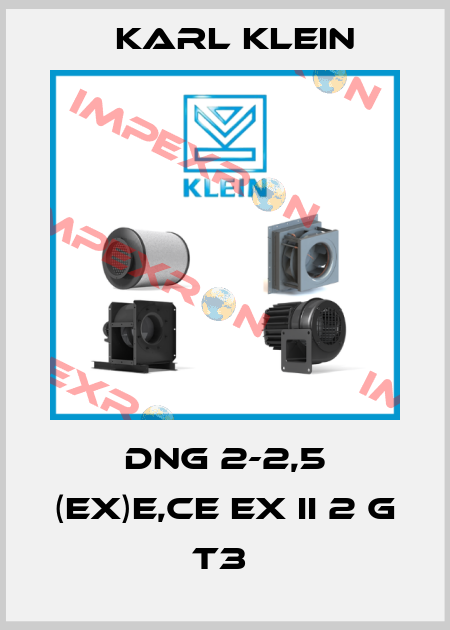 DNG 2-2,5 (Ex)e,CE Ex II 2 G T3  Karl Klein