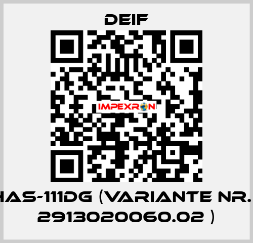 HAS-111DG (Variante Nr. : 2913020060.02 ) Deif