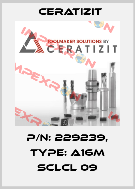 P/N: 229239, Type: A16M SCLCL 09 Ceratizit