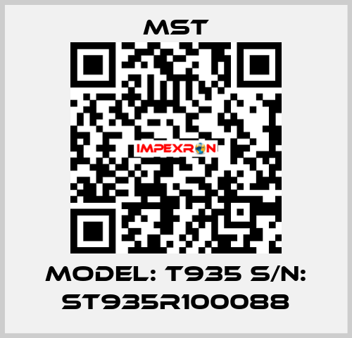 Model: T935 S/N: ST935R100088 MST