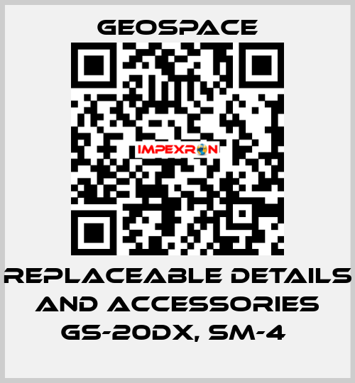 REPLACEABLE DETAILS AND ACCESSORIES GS-20DX, SM-4  GeoSpace