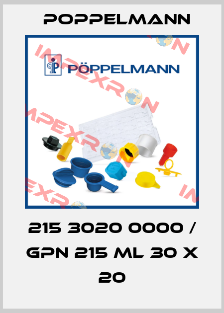 215 3020 0000 / GPN 215 ML 30 x 20 Poppelmann