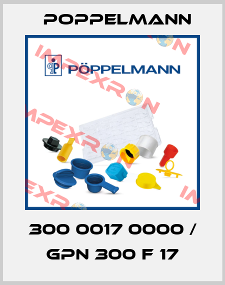 300 0017 0000 / GPN 300 F 17 Poppelmann