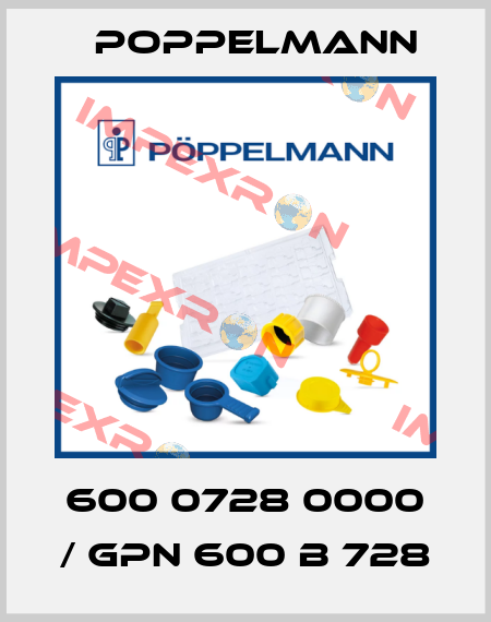 600 0728 0000 / GPN 600 B 728 Poppelmann