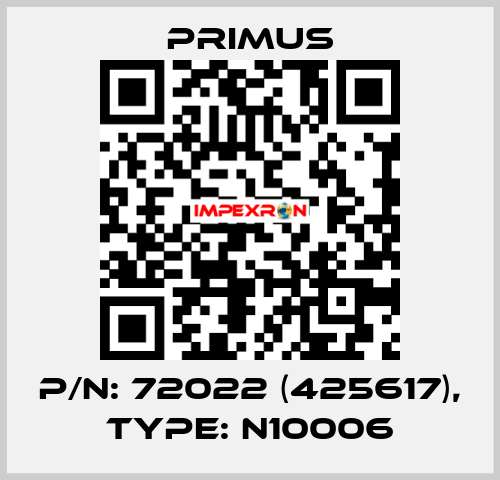 p/n: 72022 (425617), type: N10006 Primus
