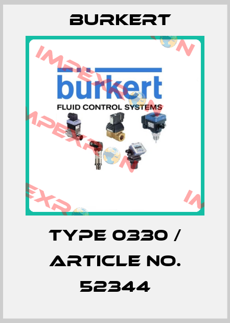 Type 0330 / Article No. 52344 Burkert