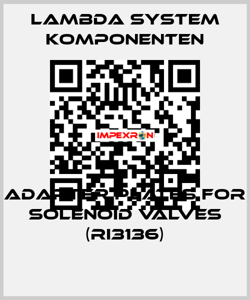 Adapter plates for solenoid valves (RI3136) LAMBDA SYSTEM KOMPONENTEN
