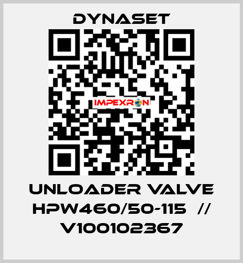 Unloader Valve HPW460/50-115  // V100102367 Dynaset