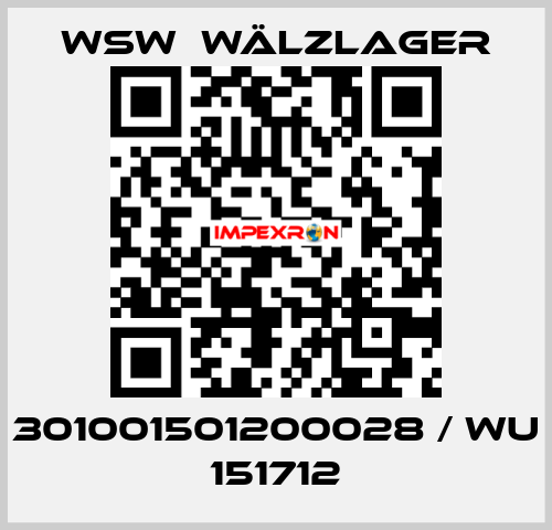 301001501200028 / WU 151712 WSW  Wälzlager