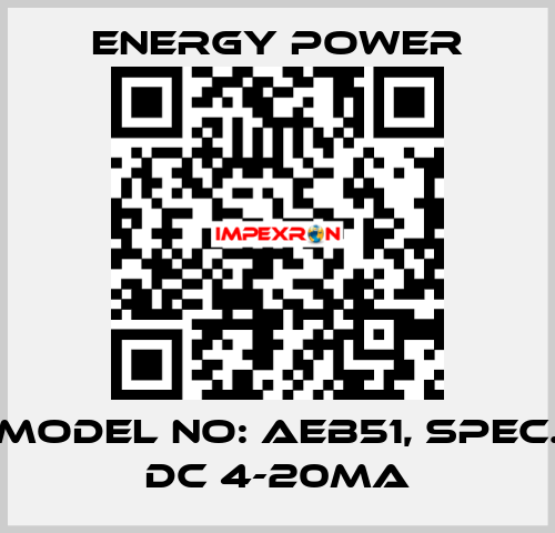 Model No: AEB51, Spec. DC 4-20mA energy power