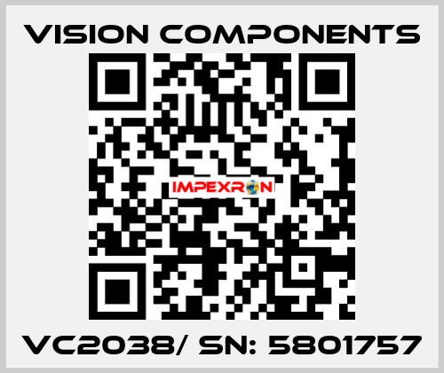 VC2038/ SN: 5801757 Vision Components