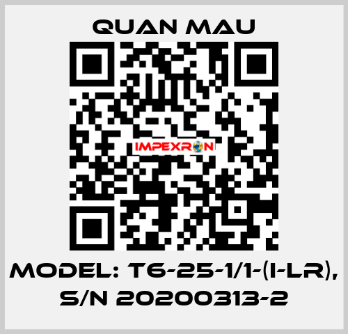 model: T6-25-1/1-(I-LR), s/n 20200313-2 Quan mau