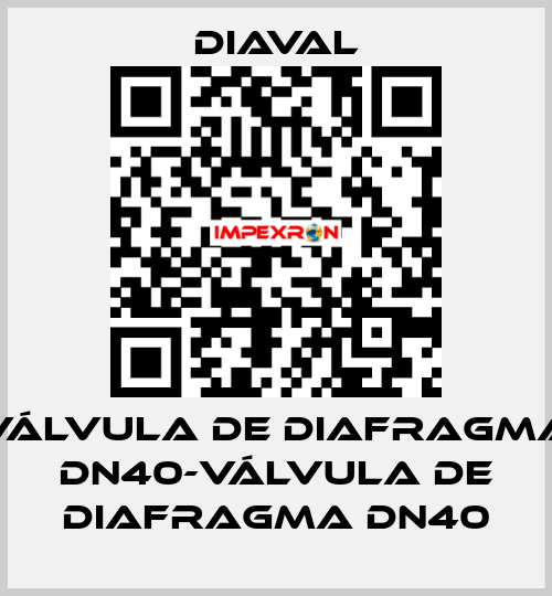 VÁLVULA DE DIAFRAGMA DN40-VÁLVULA DE DIAFRAGMA DN40 DIAVAL
