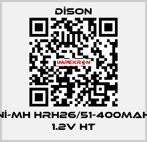 Nİ-MH HRH26/51-400mAh 1.2V HT DİSON
