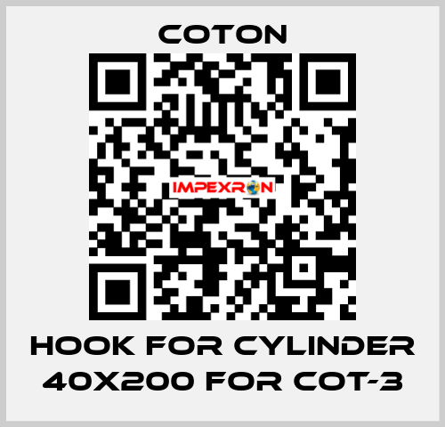 Hook for cylinder 40x200 for COT-3 COTON