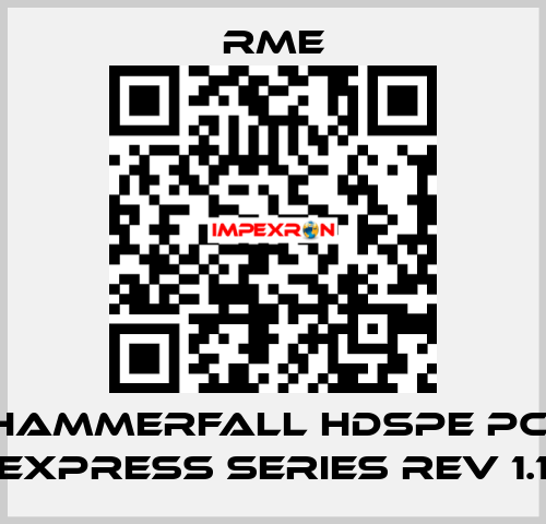Hammerfall HDSPe PCI Express Series REV 1.1 RME