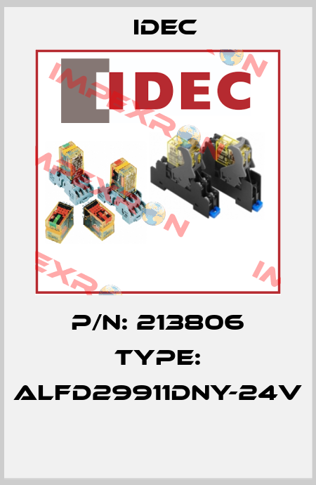 P/N: 213806 Type: ALFD29911DNY-24V  Idec