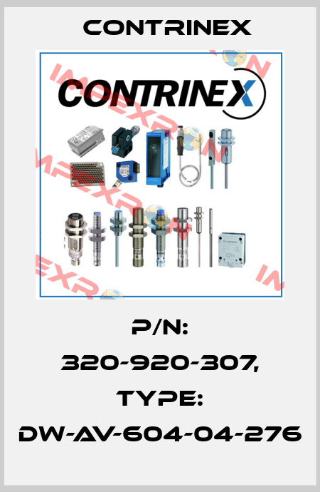 p/n: 320-920-307, Type: DW-AV-604-04-276 Contrinex