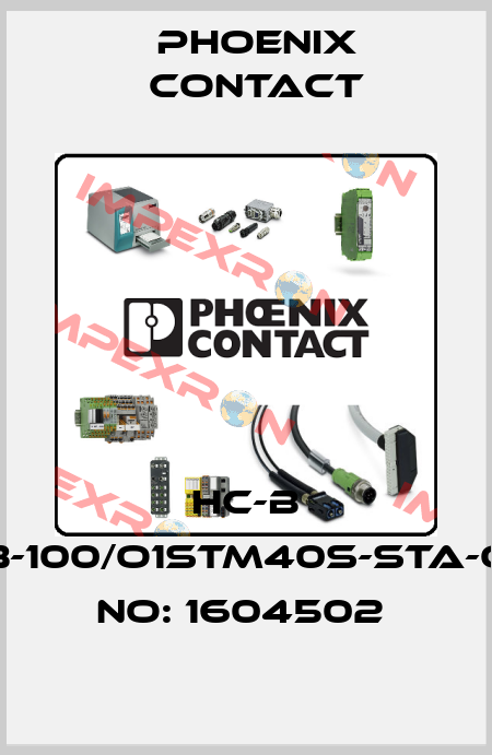 HC-B 16-TMB-100/O1STM40S-STA-ORDER NO: 1604502  Phoenix Contact