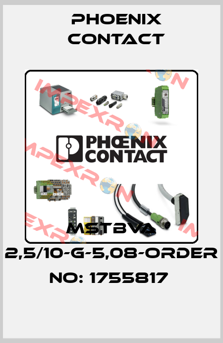 MSTBVA 2,5/10-G-5,08-ORDER NO: 1755817  Phoenix Contact