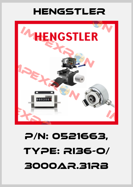 p/n: 0521663, Type: RI36-O/ 3000AR.31RB Hengstler