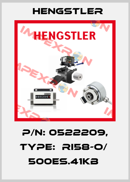 P/N: 0522209, Type:  RI58-O/  500ES.41KB  Hengstler