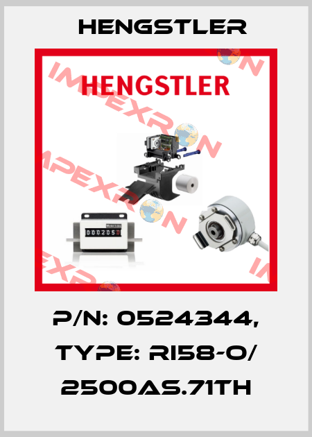 p/n: 0524344, Type: RI58-O/ 2500AS.71TH Hengstler