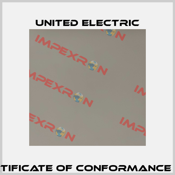 Certificate of Conformance CC2 United Electric