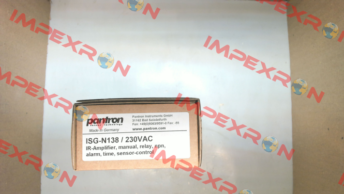 p/n: 9ISG201, Type: ISG-N138/230VAC Pantron