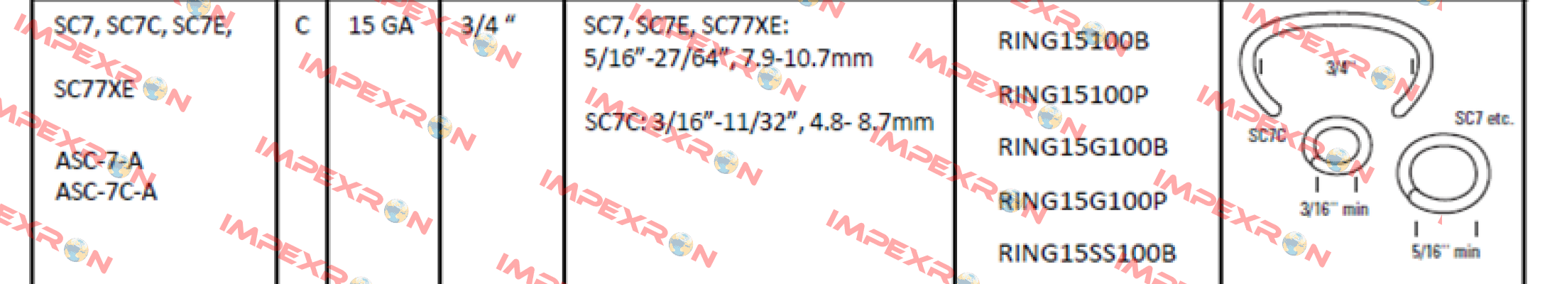 RING15G100P-ASC Ample