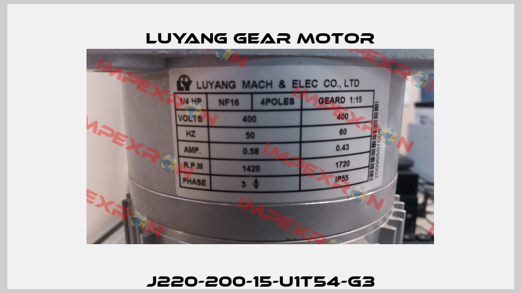 J220-200-15-U1T54-G3 Luyang Gear Motor